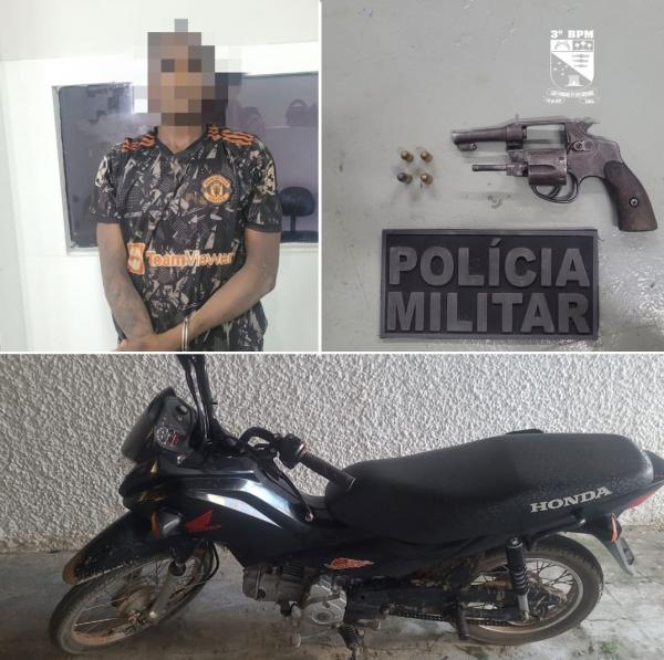 3º BPM atende ocorrência com disparos de arma de fogo e prende suspeito com moto furtada em Floriano