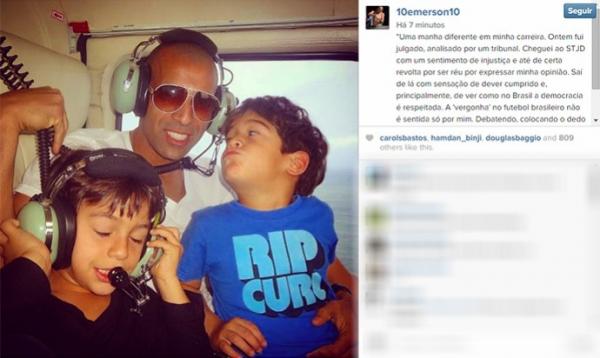 Emerson Sheik em um helic&oacute;ptero ao lado dos filhos.(Imagem:Reprodu&ccedil;&atilde;o / Instagram)