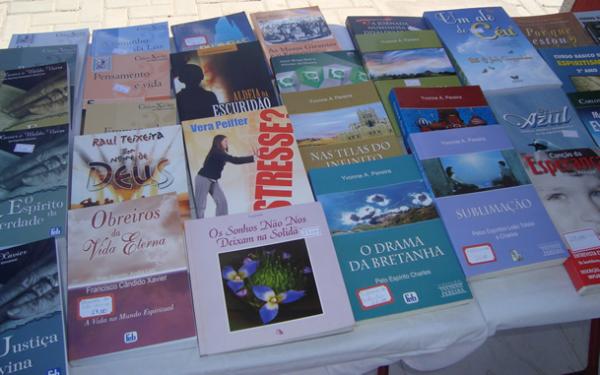 Esposi&ccedil;&atilde;o de livros da feira.(Imagem:Andr&eacute; Ozias)