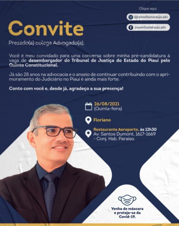 Jos&eacute; Wilson Ara&uacute;jo promove reuni&atilde;o com advogados de Floriano(Imagem:Divulga&ccedil;&atilde;o)