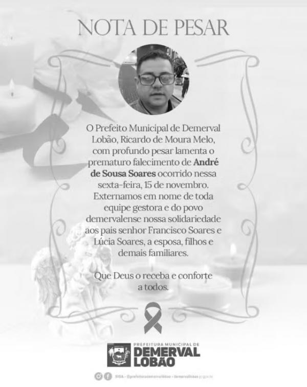 Gerente de distribuidora morre afogado ap&oacute;s salvar filho de afogamento no Piau&iacute;.(Imagem:Prefeitura de Demerval Lob&atilde;o)