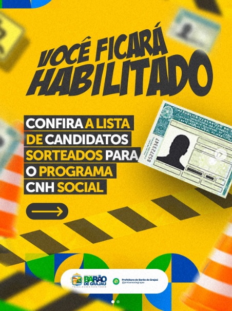Lista oficial do CNH Social é divulgada em Barão de Grajaú