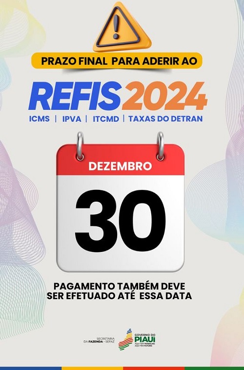 Prazo de adesão ao Refis 2024 encerra nesta segunda (30)