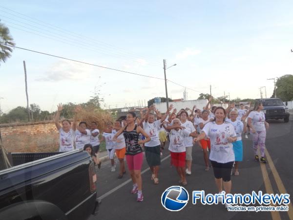  Caminhada da terceira idade &eacute; realizada em Bar&atilde;o de Graja&uacute;.(Imagem:FlorianoNews)