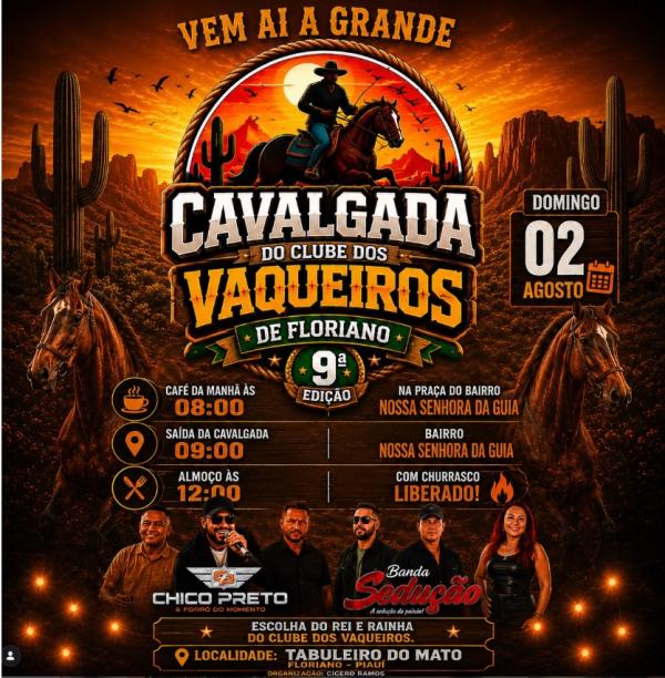 Cavalgada do Clube dos Vaqueiros de Floriano(Imagem:Reprodu&ccedil;&atilde;o/Instagram)