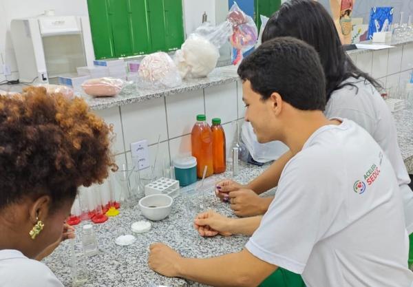 Estudantes da rede estadual de Floriano usam resíduos orgânicos para criar embalagem biodegradável(Imagem:Ascom Seduc)