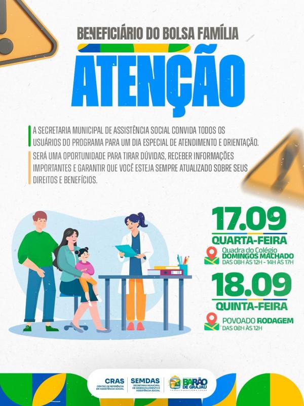 Prefeitura de Bar&atilde;o de Graja&uacute; realiza atendimento especial para benefici&aacute;rios do Bolsa Fam&iacute;lia.(Imagem:Divulga&ccedil;&atilde;o)