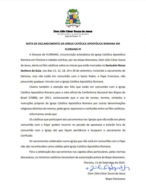 NOTA DE ESCLARECIMENTO(Imagem:Divulga&ccedil;&atilde;o)