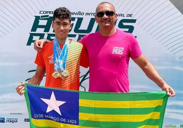 Piauiense é destaque em competição nacional de natação com três medalhas e dois títulos nacionais