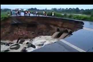 Com chuvas, Rodovia Belém-Brasília é interditada por causa de erosão