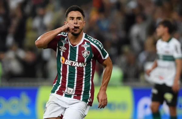  Willian comemora gol em Fluminense x Coritiba.(Imagem: Alexandre Dur&atilde;o )