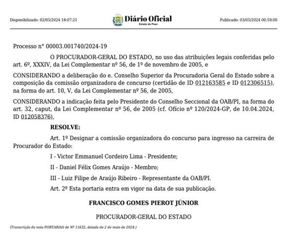 Edital de concurso (Imagem:Reprodu&ccedil;&atilde;o)