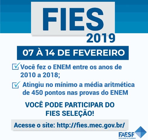 FAESF divulga autorização de inscrições para o FIES