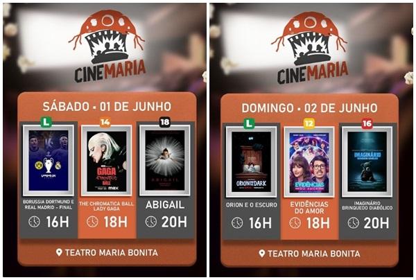 Divers&atilde;o e entretenimento neste fim de semana no Cine Maria em Floriano.(Imagem:Reprodu&ccedil;&atilde;o/Instagram)