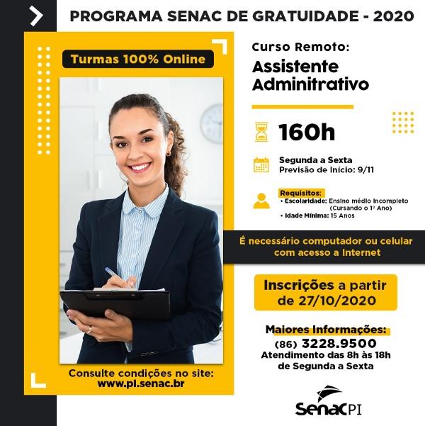 Nova oferta de cursos do Programa Senac Gratuidade(Imagem:Divulga&ccedil;&atilde;o)