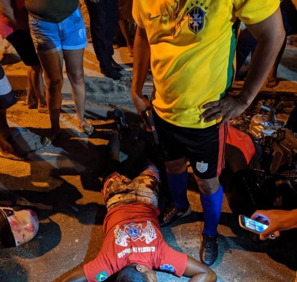 Suspeito sofre acidente e é preso após tentar assaltar policial militar na Zona Sul de Teresina