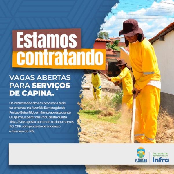 Abertas vagas de emprego para servi&ccedil;o de capina em Floriano.(Imagem:Reprodu&ccedil;&atilde;o/Instagram)