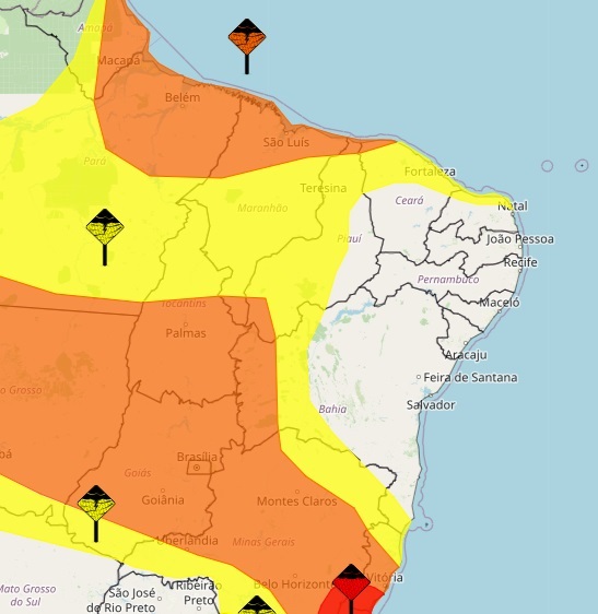 Inmet emite alertas de chuvas intensas para mais de 170 municípios do Piauí; confira