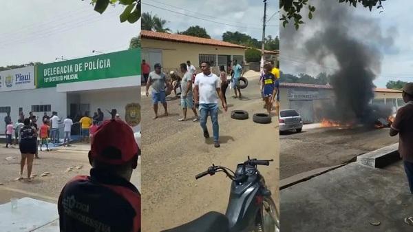Moradores de Palmeirais protestam em frente delegacia após morte da bebê de 4 meses por estupro
