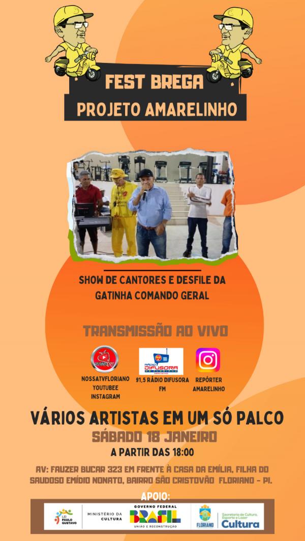 Convite para o Fest Brega do Projeto Amarelinho(Imagem:Divulga&ccedil;&atilde;o)