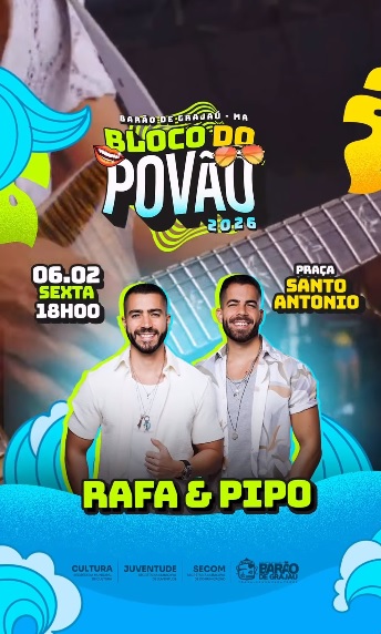 Zé Pereira: Bloco do Povão confirma Rafa e Pipo Marques e promete noite histórica em Barão de Grajaú