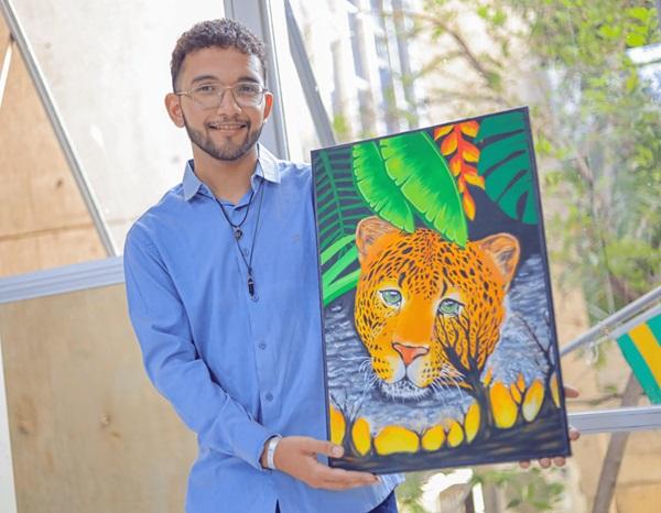 Os cinco estudantes finalistas participaram de encontro com o secret&aacute;rio Washington Bandeira e a artista pl&aacute;stica Luciana Severo.(Imagem:Reprodu&ccedil;&atilde;o)