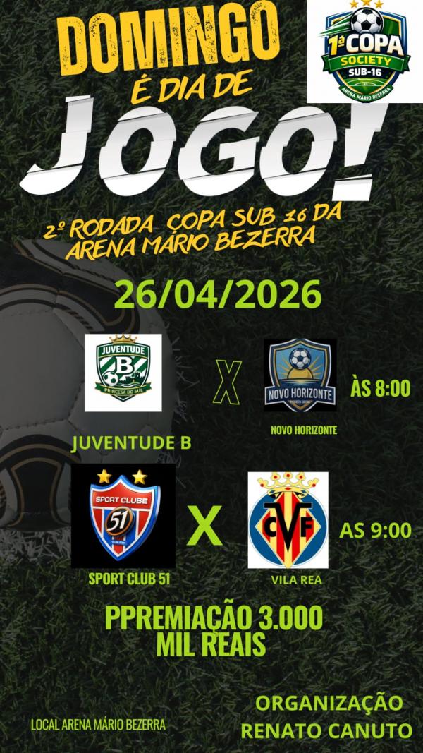Arena Mário Bezerra recebe 2ª rodada da Copa Sub-16 neste domingo na zona rural de Floriano