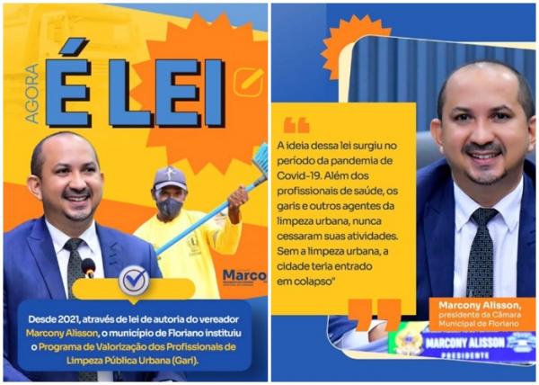 Vereador Marcony Alisson destaca valoriza&ccedil;&atilde;o dos garis em Floriano e refor&ccedil;a compromisso com a categoria.(Imagem:Reprodu&ccedil;&atilde;o/Instagram)