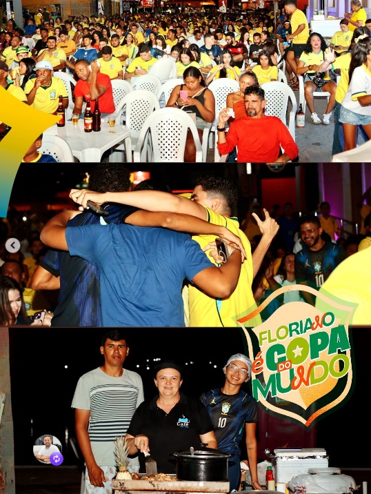 Cerca de 500 pessoas acompanham vitória do Brasil em mais uma edição do "Floriano é Copa do Mundo"