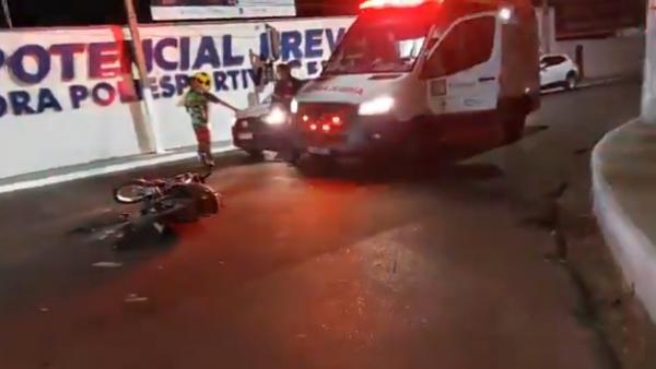 Acidente na Curva dos Americanos, em Floriano, deixa condutor de moto ferido.(Imagem:Reprodu&ccedil;&atilde;o/Jc24horas)