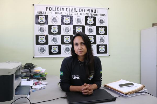 Luana Alves, delegada do N&uacute;cleo Policial Investigativo de Feminic&iacute;dio.(Imagem: Lucas Pessoa/G1 PI)