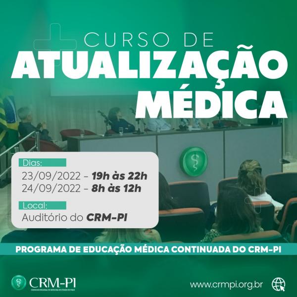 CRM-PI abre inscri&ccedil;&otilde;es para cursos de atualiza&ccedil;&atilde;o m&eacute;dica e para o diagn&oacute;stico de morte encef&aacute;lica(Imagem:Divulga&ccedil;&atilde;o)