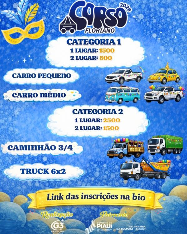 Corso Floriano 2026 promete avenida cheia de brilho, som e muita animação