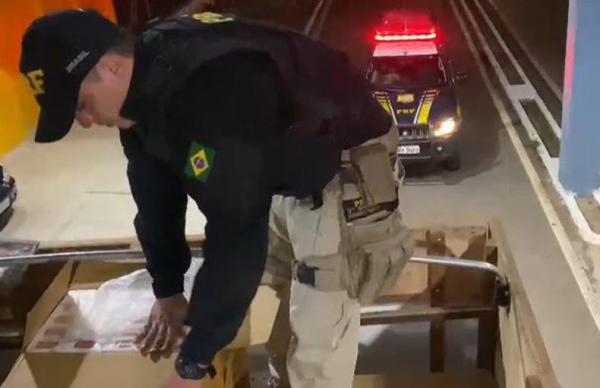 PRF-PI apreende carga de cigarros contrabandeados avaliada em R$ 1.8 milhão