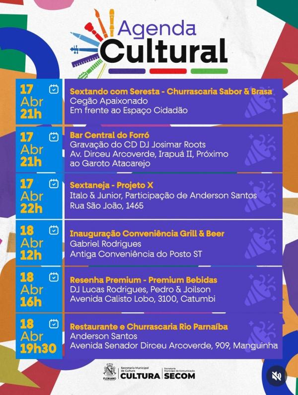 Fim de semana em Floriano promete programação cultural diversificada e muita animação(Imagem:Reprodução/Instagram)