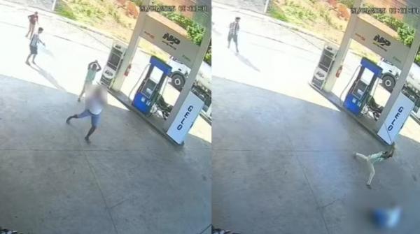 Homem &eacute; baleado e agredido com peda&ccedil;o de madeira durante briga em posto de combust&iacute;vel; suspeito &eacute; preso.(Imagem:Reprodu&ccedil;&atilde;o)