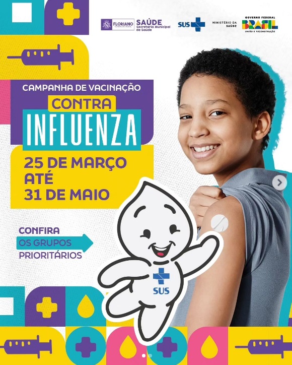 Campanha de vacinação contra a gripe tem início em Floriano dia 25 de março
