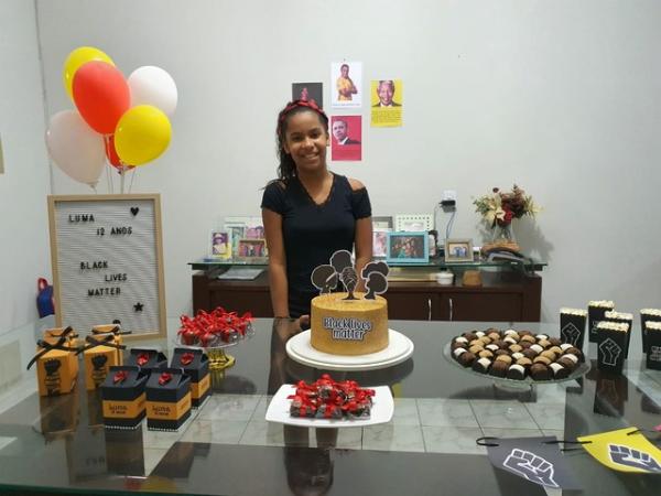 Menina faz festa de 12 anos com tema "Vidas Negras Importam" e fala sobre racismo: "Me achava feia"