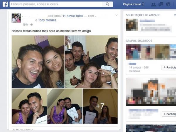 Amigos relatam momentos ao lado de Tony, nas redes sociais.(Imagem: Reprodu&ccedil;&atilde;o/Facebook)