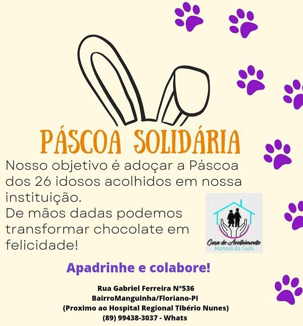 Apadrinhe um idoso e traga alegria para a Casa de Acolhimento "Manoel da Guia" nesta Páscoa