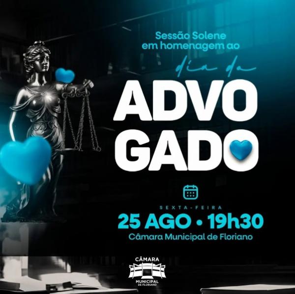 Câmara Municipal de Floriano realizará sessão solene em homenagem ao "Dia do Advogado"