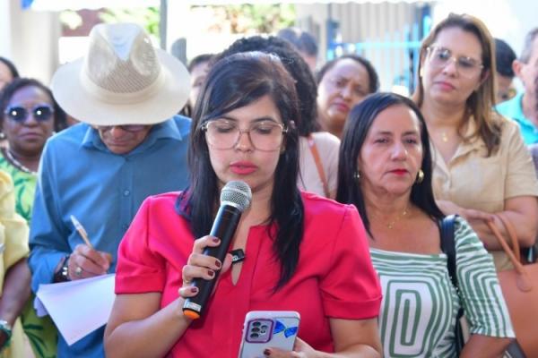 Milena de Ara&uacute;jo, gestora escolar.(Imagem:Secom)