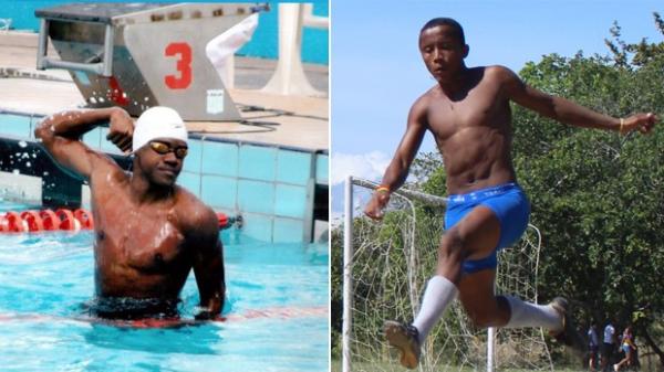 Vin&iacute;cius Gabriel e Leon&iacute;lson Vieira dos Santos representam os atletas contemplados com o Bolsa Atleta Muncipal, mas que n&atilde;o podem usurfuir do benef&iacute;cio at&eacute; decis&atilde;o da justi&ccedil;a.(Imagem:Adelmo Paix&atilde;o/Arte)