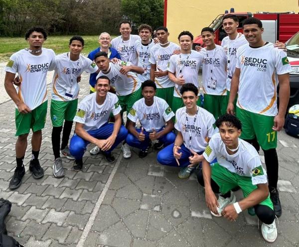 Estudantes piauienses estreiam com vitória e lideram grupo no Mundial Escolar na Europa.(Imagem:Ascom Seduc)