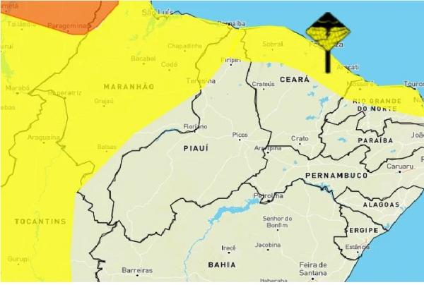 Inmet emite alerta para tempestades em cidades do litoral do Piauí