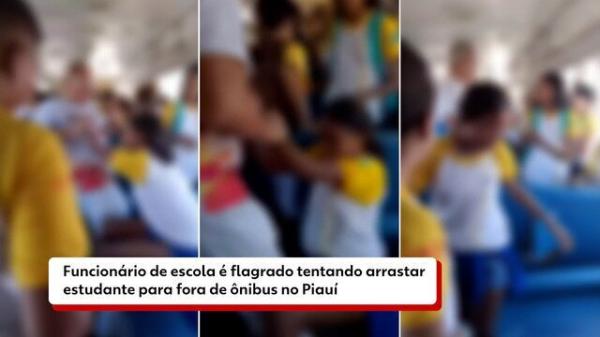 Funcionário é afastado após ser flagrado tentando arrastar estudante para fora de ônibus em Oeiras