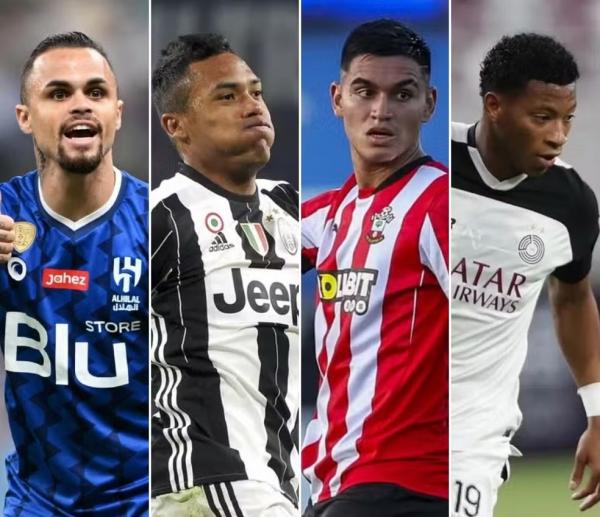 Michael, Alex Sandro, Alcaraz e Plata, refor&ccedil;os do Flamengo.(Imagem:Divulga&ccedil;&atilde;o)