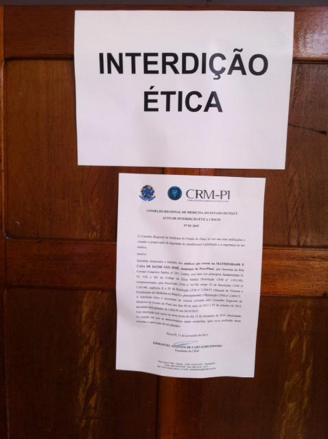 CRM interdita hospital e maternidade de Picos após constatar irregularidades