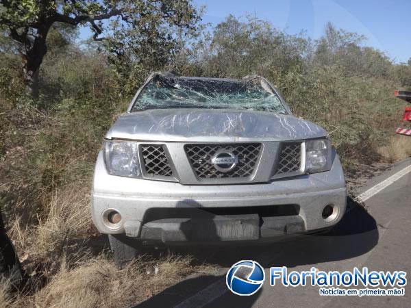 Buraco na pista provoca grave acidente na BR-343.(Imagem:FlorianoNews)