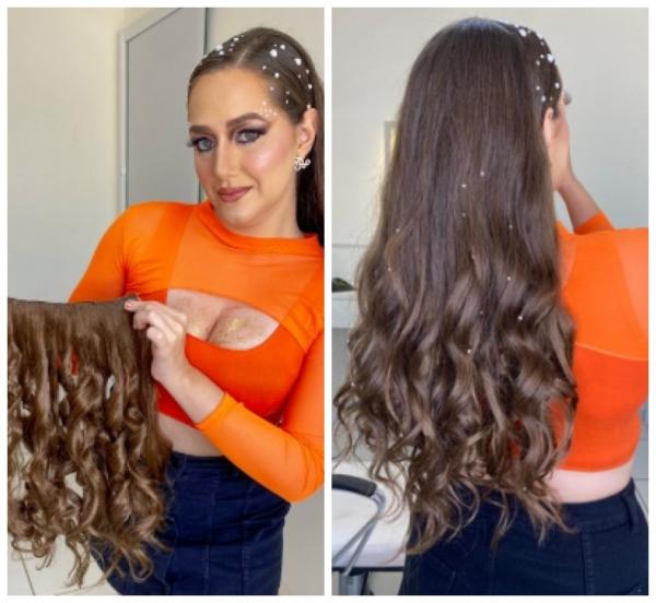 Vict&oacute;ria &eacute; especialista em mega hair.(Imagem: Reprodu&ccedil;&atilde;o)